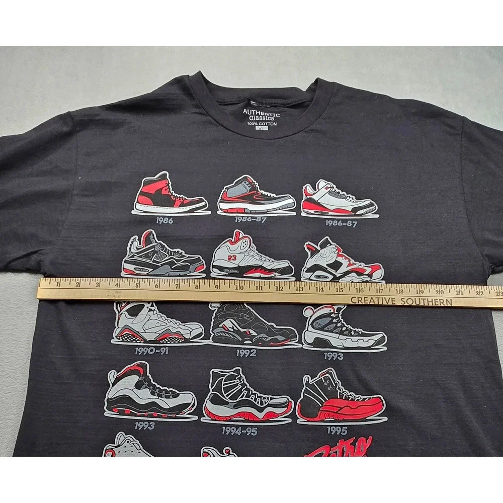 Authentic‎ Classics Mens Retro Kicks Basketball Sneaker Timeline Graphic Tee XL